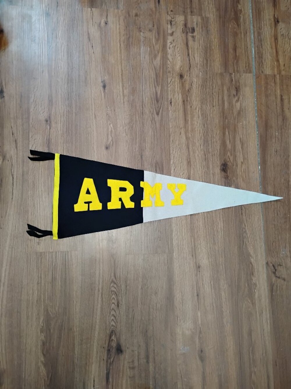 Vintage 50s Army US Military Academy Embroidered Sewn Pennant Flag
